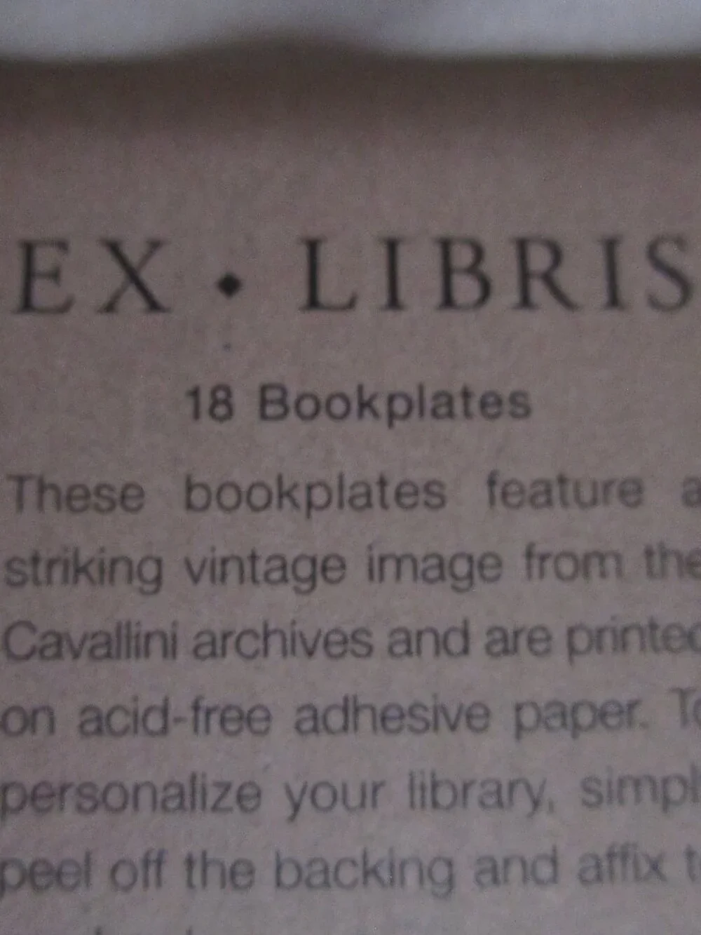 NWT packet of bookplates